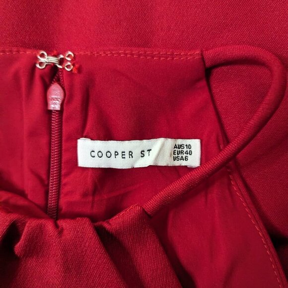 COOPER ST Red Lava Senorita High Neck Frill Mini Dress 6 US NEW - Picture 5 of 9